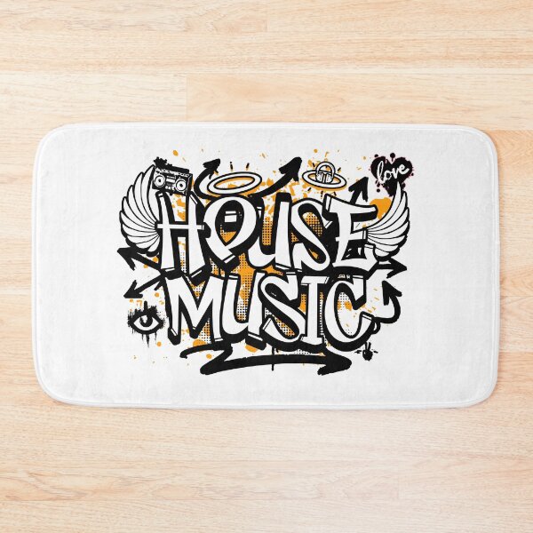Item preview, HOUSE MUSIC  - Graffiti Steez (Black/Orange)  designed and sold by Discothreadz.