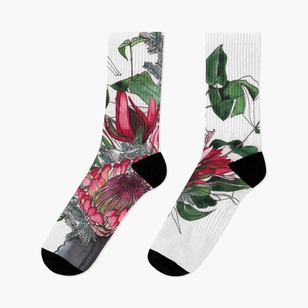 Aperçu de l'œuvre Vase à fleurs d'eucalyptus Protea créée et vendue par blueidesign.
