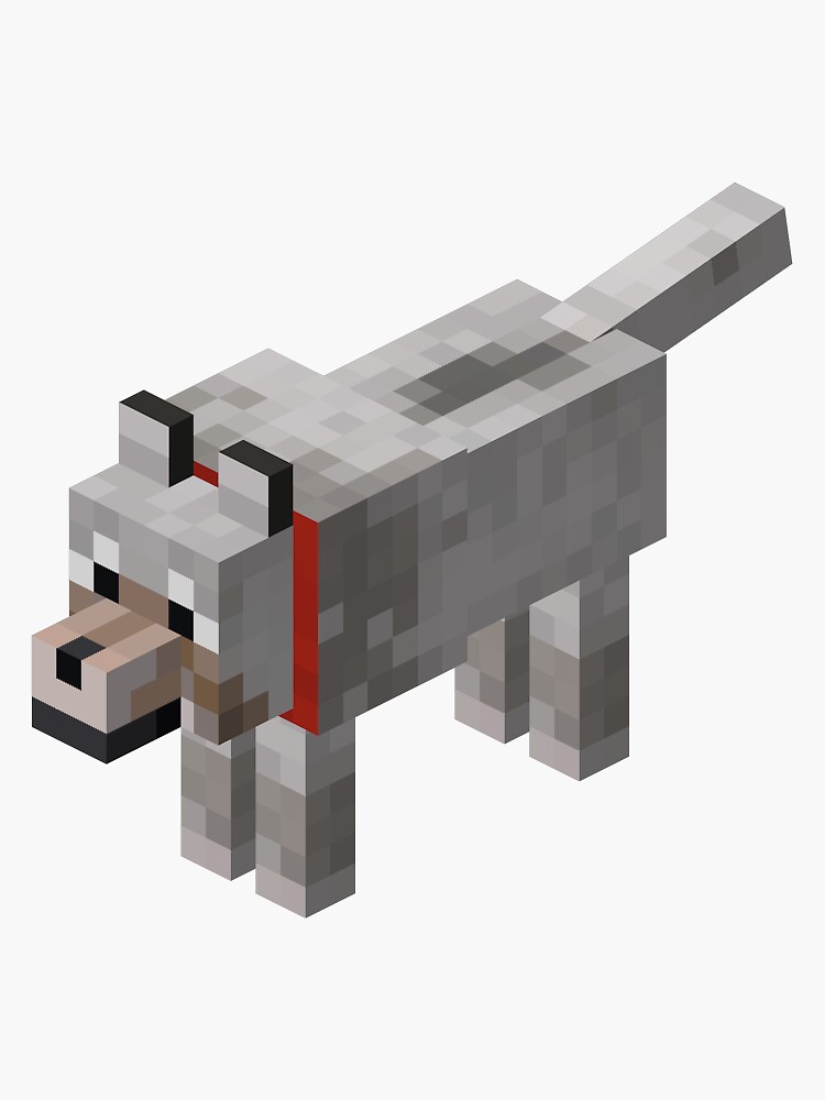 Thumbnail 3 of 3, Sticker, Minecraft wolf designed and sold by HongJoongsWig.