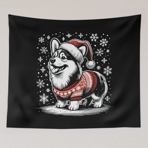 Item preview, Corgi Dog Christmas Funny Vintage Ugly Sweater Santa's Hat Xmas designed and sold by JoelFox165.