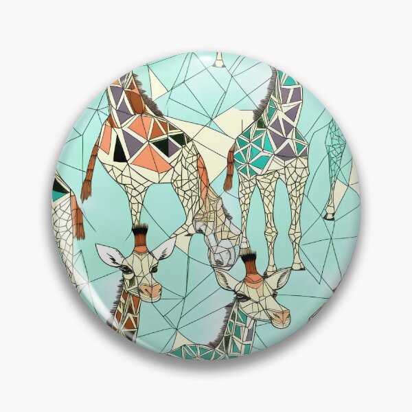 Item preview, Blue and Yellow Geometric Giraffes Pattern designed and sold by Geonimalia.