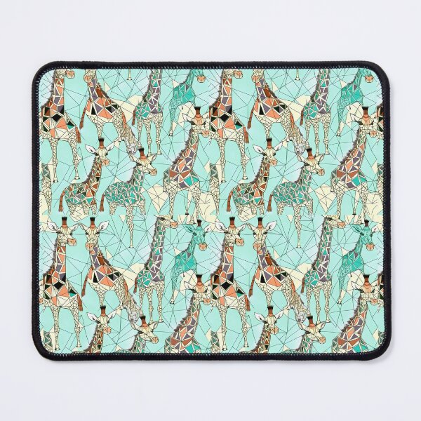 Item preview, Blue and Yellow Geometric Giraffes Pattern designed and sold by Geonimalia.