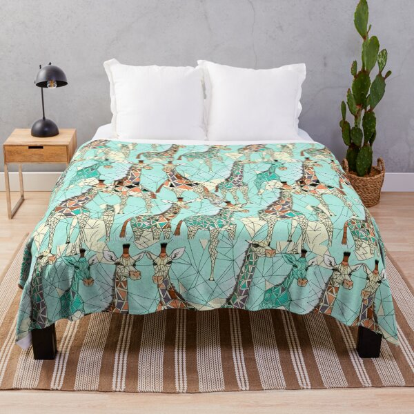 Item preview, Blue and Yellow Geometric Giraffes Pattern designed and sold by Geonimalia.