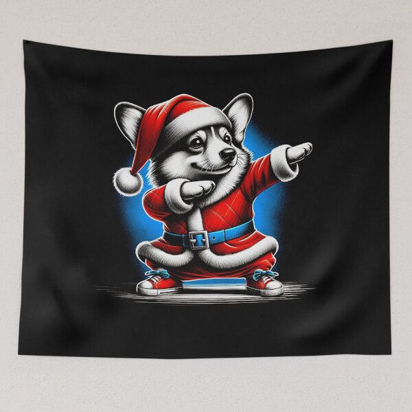 Item preview, Corgi Dog Dabbing Christmas Funny Vintage Ugly Sweater Santa's Hat Xmas designed and sold by JoelFox165.