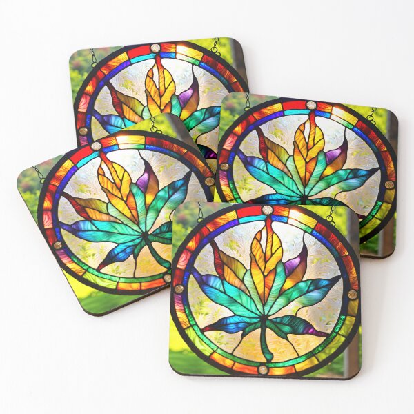 Item preview,  MERRIJUANA #1~CANNABIS MARIJUANA GANGA GOD'S MEDICAL PLANT~Stained Glass Art Print~Stoner Weed Pot Head~Party Decoration~Birthday Christmas Gift~Favor designed and sold by Spinning Plates 360.