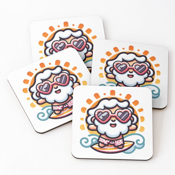 Item preview, Surfin' Santa - Tropical Summer Santa with Heart Sunglasses Design designed and sold by AIARTIST1.