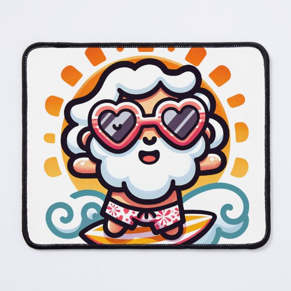 Item preview, Surfin' Santa - Tropical Summer Santa with Heart Sunglasses Design designed and sold by AIARTIST1.