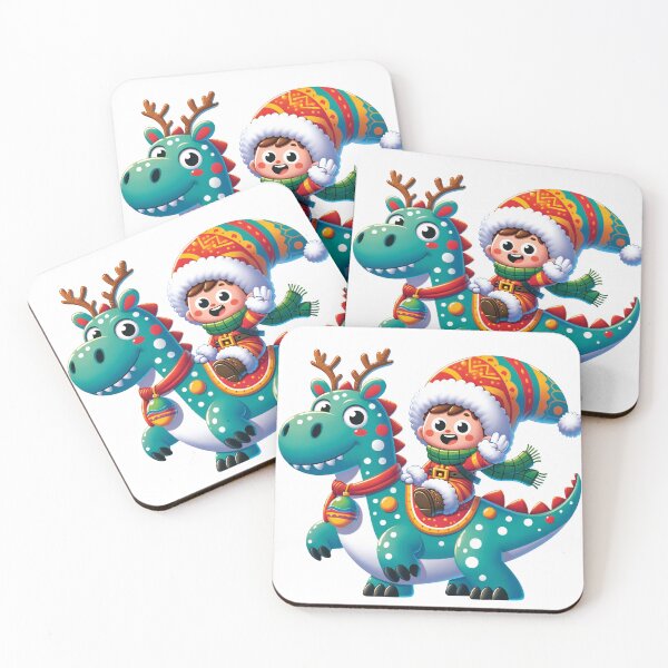 Item preview, Yuletide Dino Trek - Cheerful Character on Friendly Dinosaur Holiday Design designed and sold by AIARTIST1.