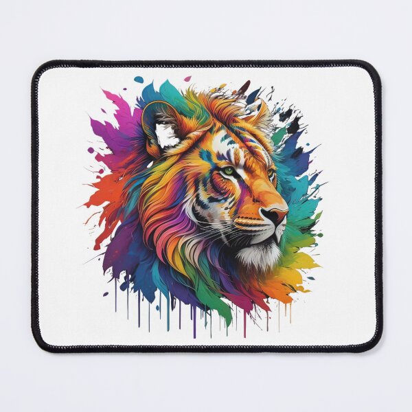 Item preview, Tiger head and colorful splashes designed and sold by Sanan Israyilli.