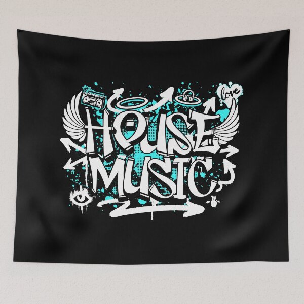 Item preview, HOUSE MUSIC  - Graffiti Steez (Blue/White)  designed and sold by Discothreadz.