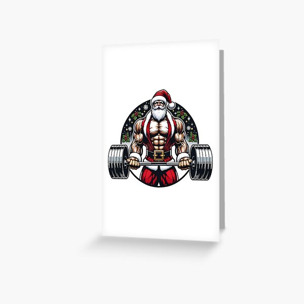 Weightlifting Santa Cards and Gift Wrap – Powerful Ideas Press