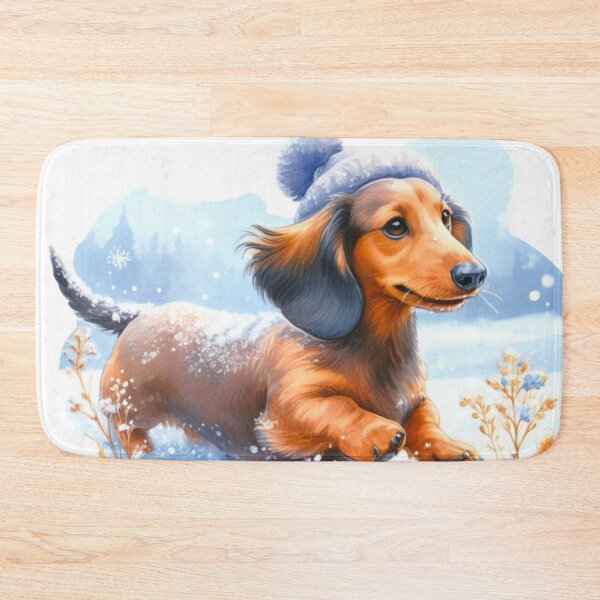 Item preview, Dachshund Through the Snow - Doxie Winter Painting designed and sold by Star-Fragment.
