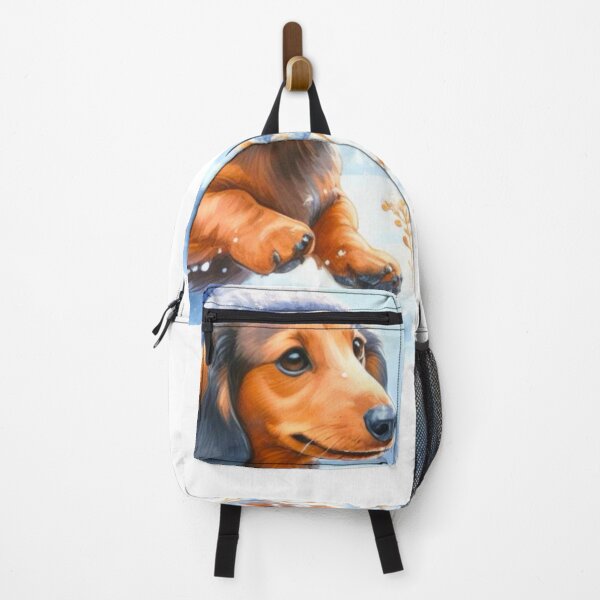 Item preview, Dachshund Through the Snow - Doxie Winter Painting designed and sold by Star-Fragment.
