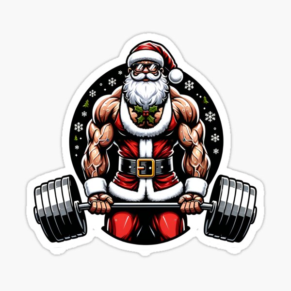 Christmas Weightlifting Gym Rat' Sticker