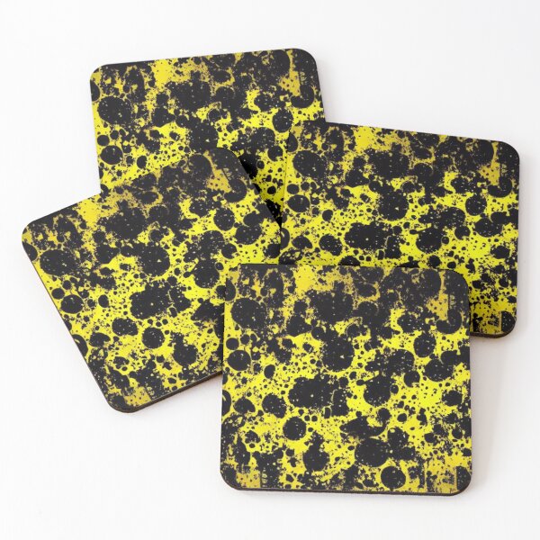 Item preview, Abstract Yellow and Black Paint Splotches designed and sold by calibrit.