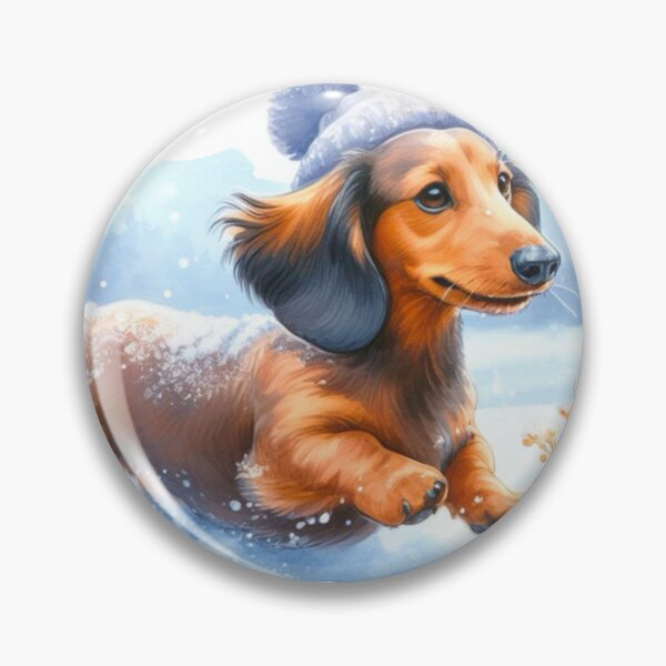 Item preview, Dachshund Through the Snow - Doxie Winter Painting designed and sold by Star-Fragment.