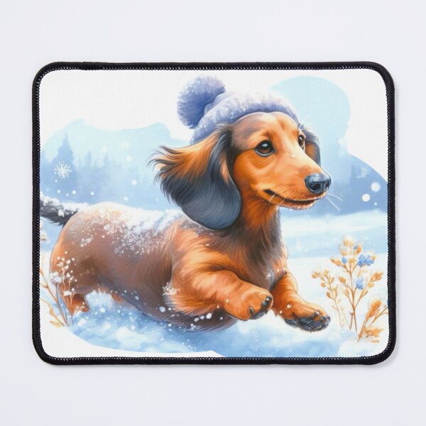 Item preview, Dachshund Through the Snow - Doxie Winter Painting designed and sold by Star-Fragment.