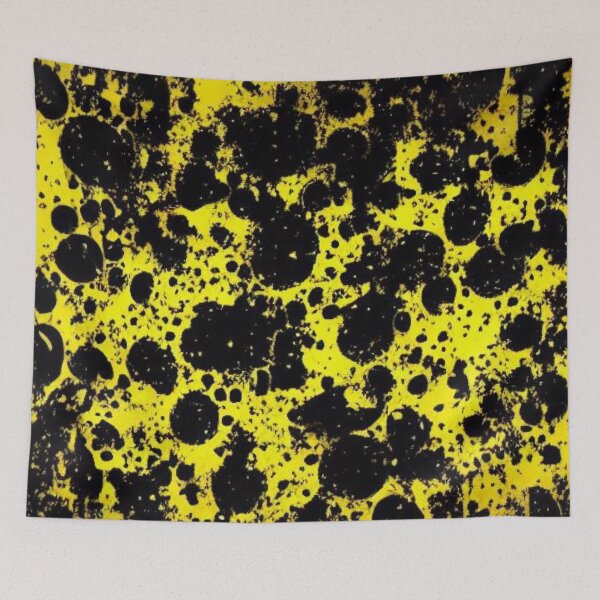 Item preview, Abstract Yellow and Black Paint Splotches designed and sold by calibrit.