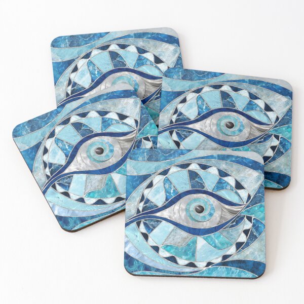 Item preview, Evil Eye Amulet Mosaic Mineral Textures designed and sold by k9printart.