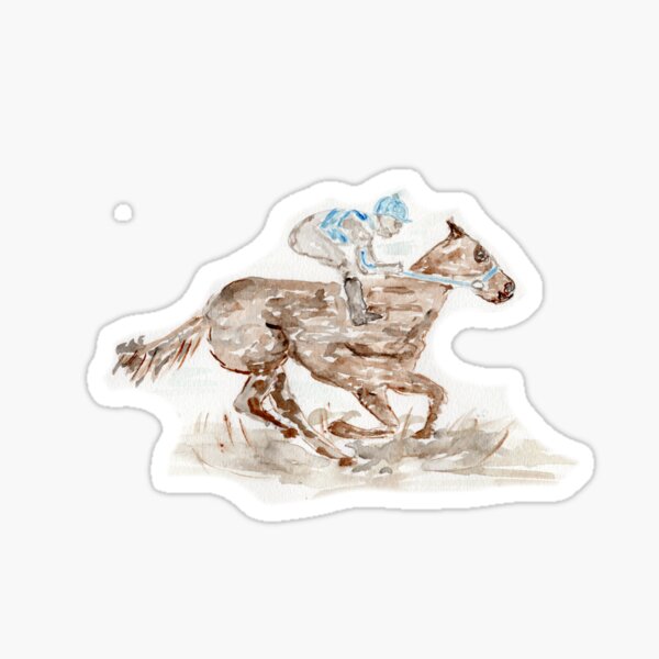 Jockey on horse, Mint Julep, Kentucky Derby, 2020 Sticker for Sale by  cinspired