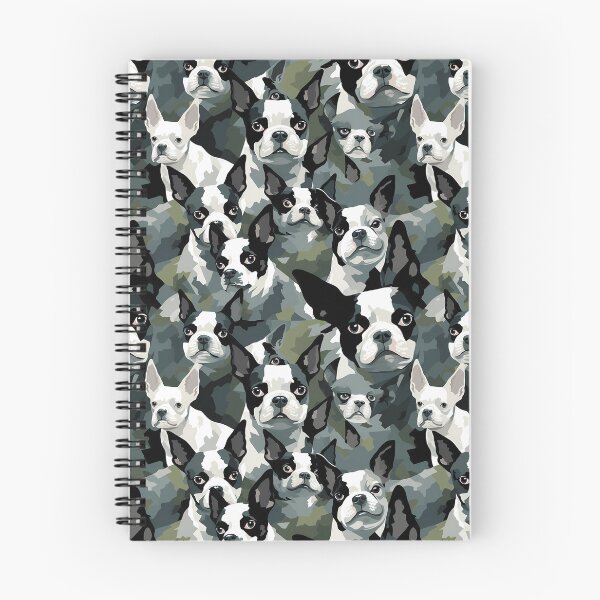 Aperçu de l'œuvre Boston Terrier en motif camouflage créée et vendue par forget45studio.