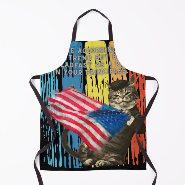 Item preview, Tabby cat wearing a hat dress vintage Holding an American flag. designed and sold by attakorn.