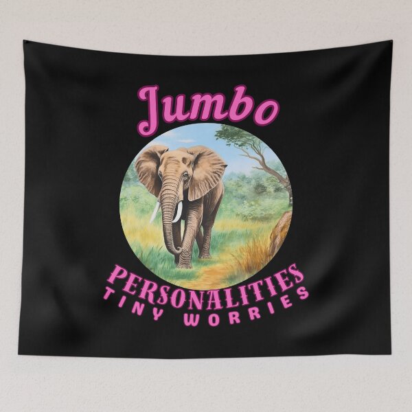 Item preview, Jumbo Personalities, Tiny Worries. elephant head designed and sold by ElephantVibes.