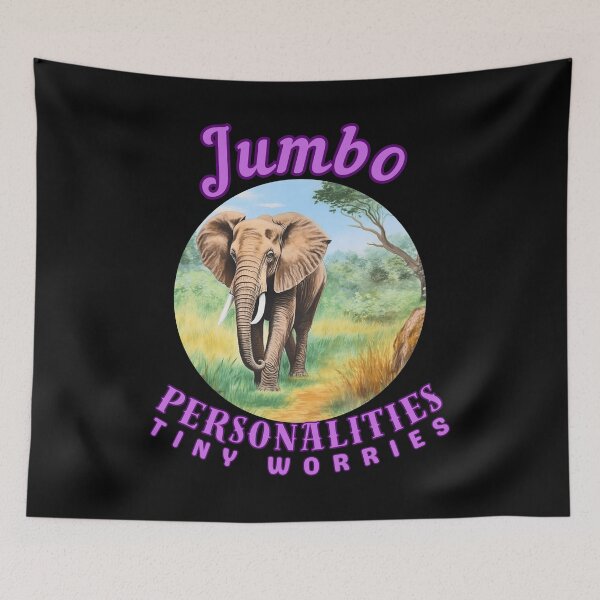 Item preview, Jumbo Personalities, Tiny Worries. elephant face designed and sold by ElephantVibes.