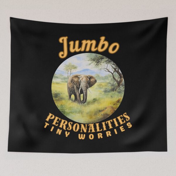Item preview, Jumbo Personalities, Tiny Worries. watercolor elephant designed and sold by ElephantVibes.