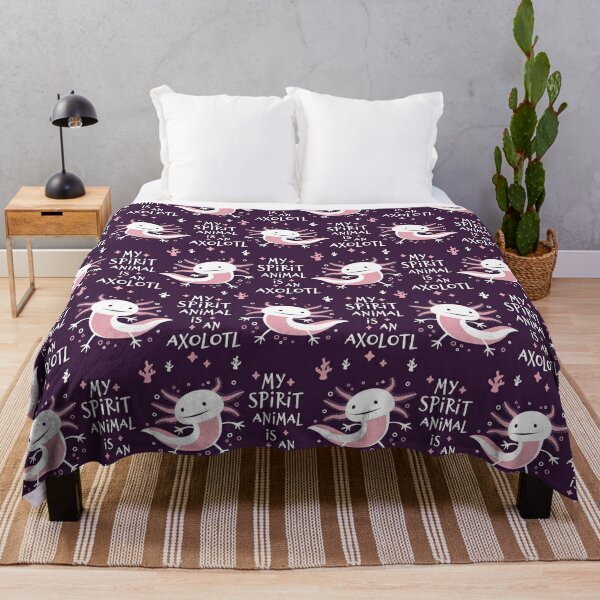 Axolotl Bedding Set Pink and Blue Axolotl Pattern Kawaii Twin Fitted Sheet