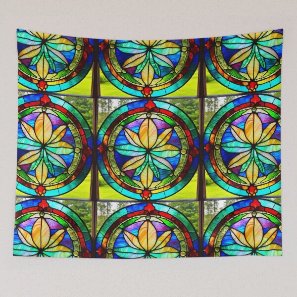 Item preview,  MERRIJUANA #2~CANNABIS MARIJUANA GANGA GOD'S MEDICAL PLANT~Stained Glass Art Print~Stoner Weed Pot Head~Party Decoration~Birthday Christmas Gift~Favor designed and sold by Spinning Plates 360.