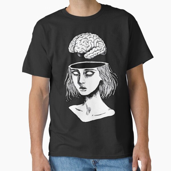 Vista previa del artículo con la obra «Escape del cerebro: sin ideas», diseñado y vendido por Voidex.