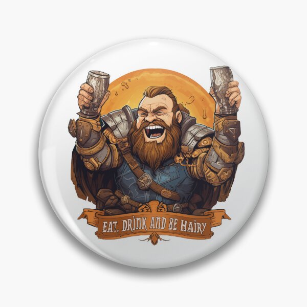Item preview, Eat, Drink and Be Hairy Fantasy Dwarf designed and sold by spookycutepeeps.