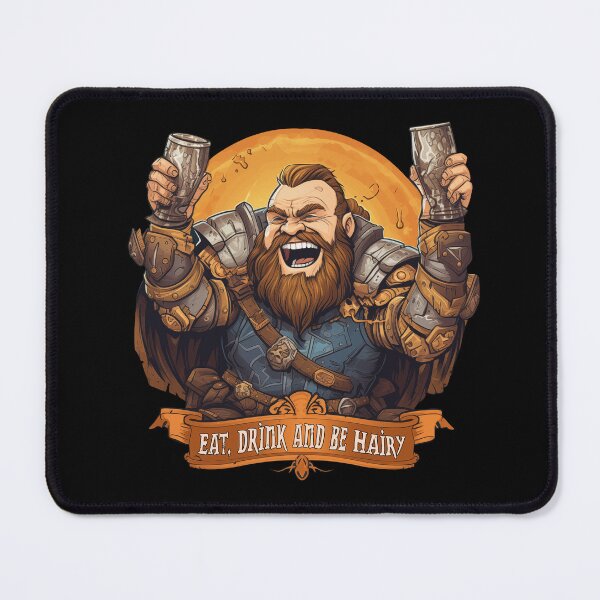 Item preview, Eat, Drink and Be Hairy Fantasy Dwarf designed and sold by spookycutepeeps.