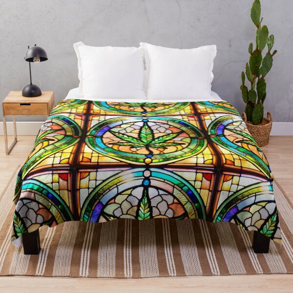 Item preview, MERRIJUANA #6~CANNABIS MARIJUANA GANGA GOD'S MEDICAL PLANT~Stained Glass Art Print~Stoner Weed Pot Head~Party Decoration~Birthday Christmas Gift~Favor designed and sold by Spinning Plates 360.