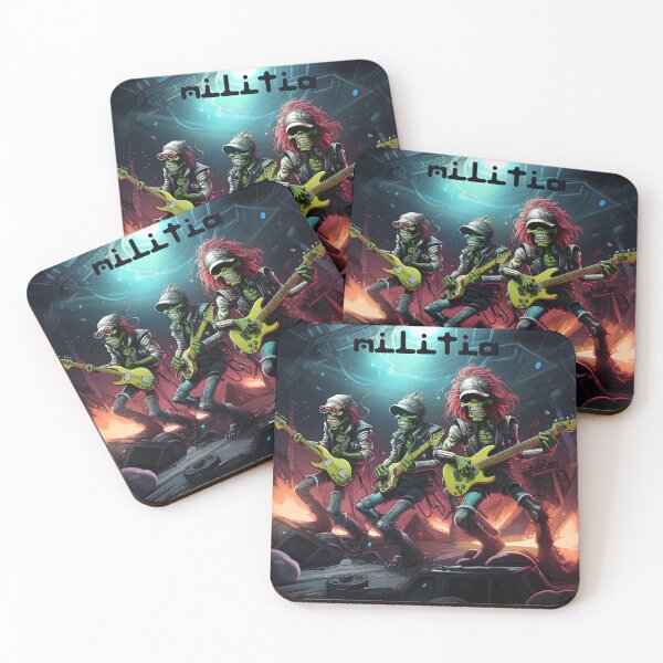 Item preview, Alien Rock Band Concert Apocalyptic Sci-Fi Artwork designed and sold by inkArtistryfine.