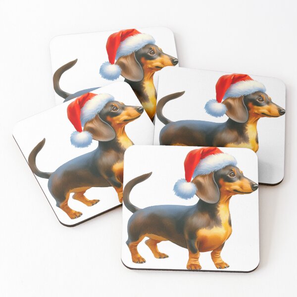 Item preview, Santa Paws- Dachshund in Santa Hat - Christmas Dog designed and sold by Star-Fragment.