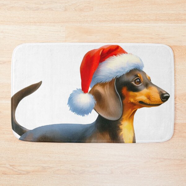 Item preview, Santa Paws- Dachshund in Santa Hat - Christmas Dog designed and sold by Star-Fragment.