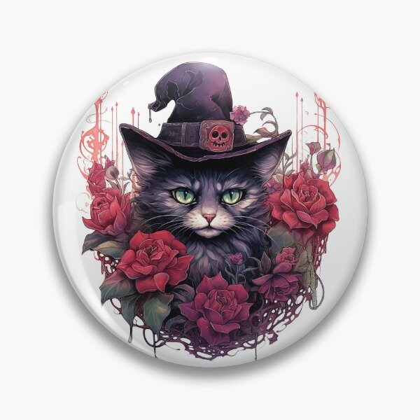 Item preview, Watercolor OxBlood Witch's Cat designed and sold by Mandayartstudio.