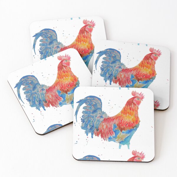 Item preview, Rooster Chicken Watercolor Painting on White designed and sold by Sarah  Rajkotwala.