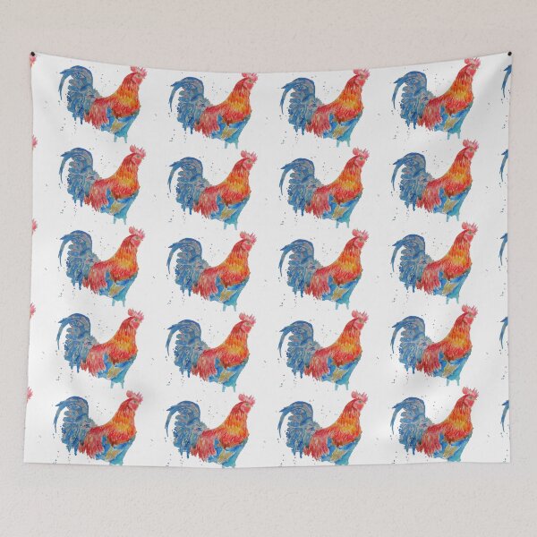 Item preview, Rooster Chicken Watercolor Painting on White designed and sold by Sarah  Rajkotwala.