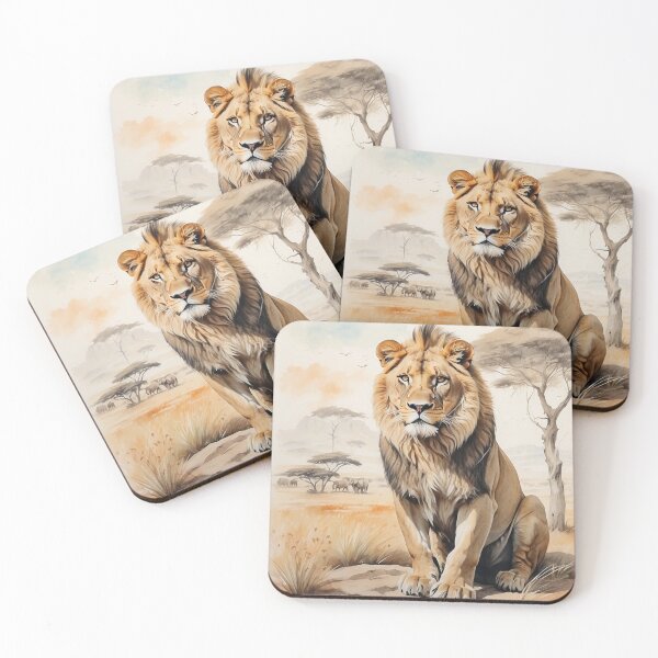 Item preview, 001 Cute Lion in a Serengeti Scene designed and sold by Alexis Art Collection.