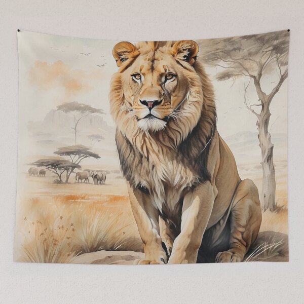Item preview, 001 Cute Lion in a Serengeti Scene designed and sold by Alexis Art Collection.