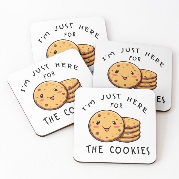 Item preview, I'm Just Here For The Cookies,Cute Kawaii Chocolate Chip Cookie designed and sold by GirlGlowGraphic.