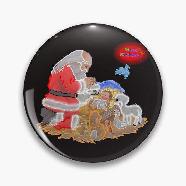 Item preview, MERRY CHRISTMAS - SANTA CLAUS AND BABY JESUS   NEON ART designed and sold by Timothy Forder.