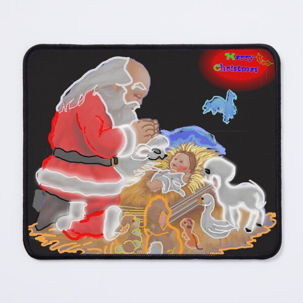 Item preview, MERRY CHRISTMAS - SANTA CLAUS AND BABY JESUS   NEON ART designed and sold by Timothy Forder.
