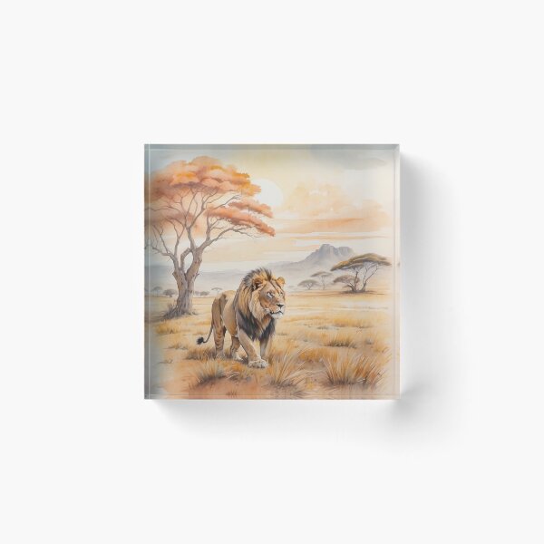 Item preview, 002 Cute Lion in a Serengeti Scene designed and sold by Alexis Art Collection.