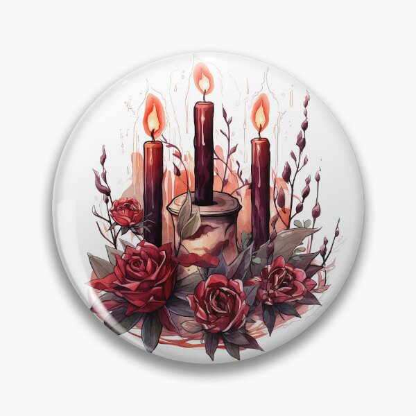 Item preview, Watercolor OxBlood Witch's Candle designed and sold by Mandayartstudio.