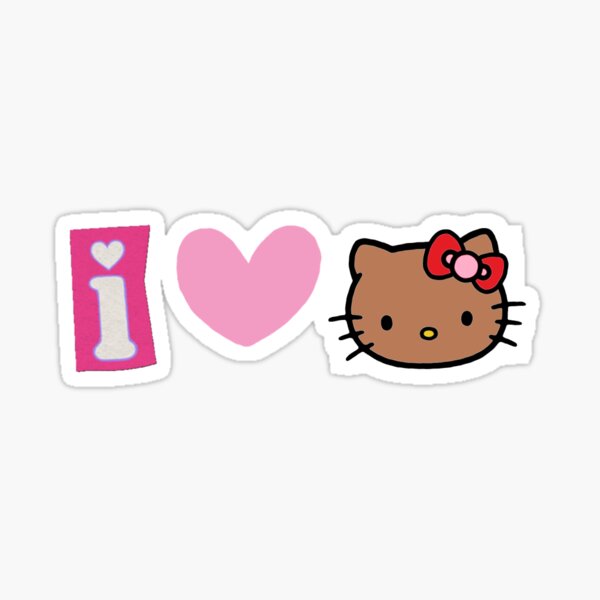 Hello Kitty Cartoon Heart Sticker Bumper Decal - ''SIZES