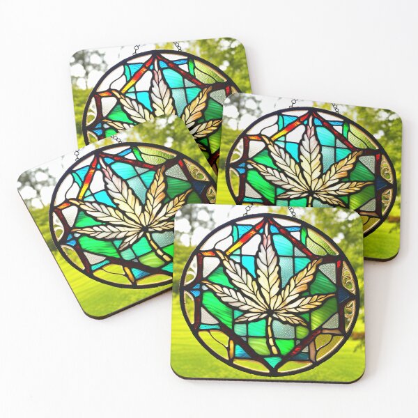 Item preview, MERRIJUANA #10~CANNABIS MARIJUANA GANGA GOD'S MEDICAL PLANT~Stained Glass Art Print~Stoner Weed Pot Head~Party Decoration~Birthday Christmas Gift~Favor designed and sold by Spinning Plates 360.